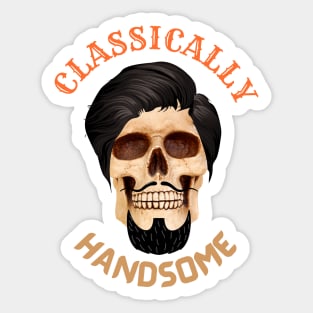 CLASSICALLY HANDSOME SKULL - Happy Halloween | Funny Halloween | Halloween Costumes Sticker